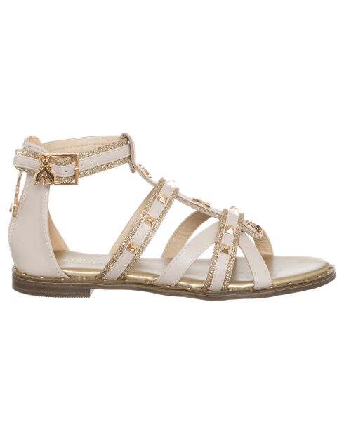 Louise weiß/goldene Sandalen