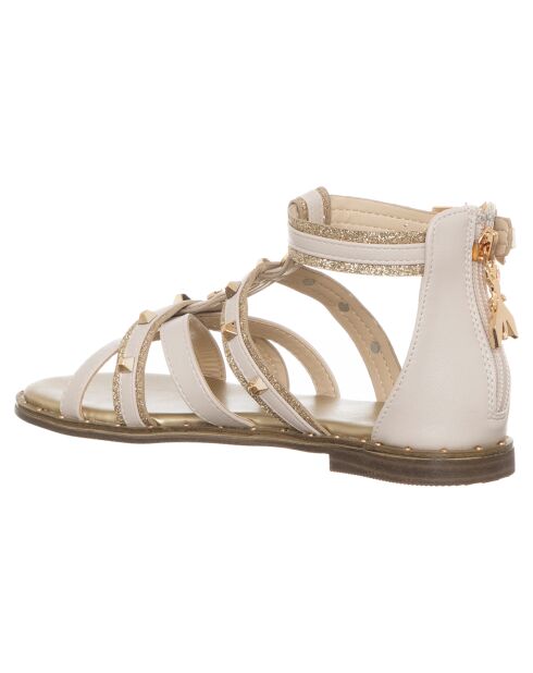 Louise weiß/goldene Sandalen