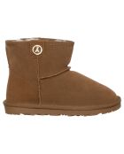 Botas Sofia de piel camel y terciopelo