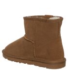 Botas Sofia de piel camel y terciopelo