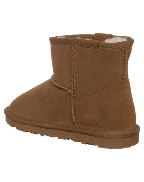 Botas Sofia de piel camel y terciopelo