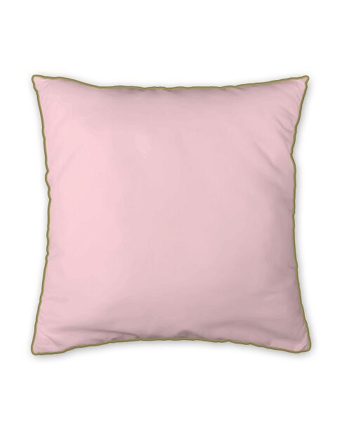 Coussin déhoussable avec passepoil rose clair - 40x40 cm