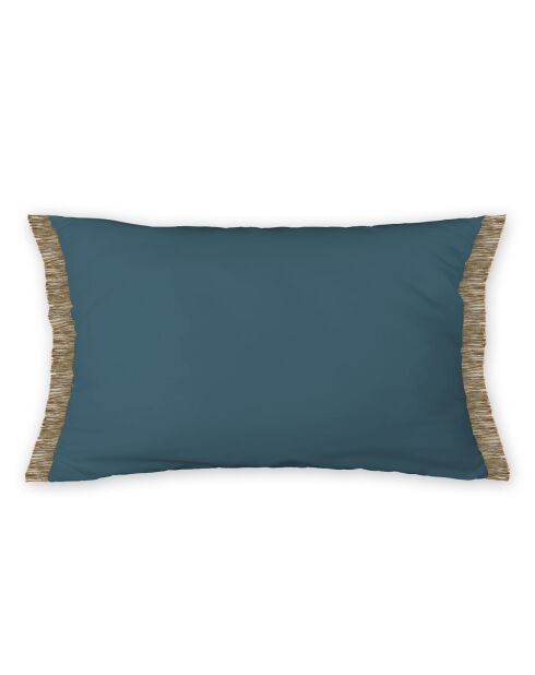 Coussin déhoussable avec franges bleu foncé - 30x50 cm