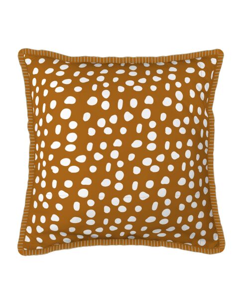 Coussin déhoussable point de cheval marron/bleu foncé - 40x40 cm