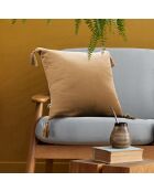 Cuscino rimovibile con nappine marroni - 40x40 cm