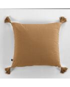 Cuscino rimovibile con nappine marroni - 40x40 cm