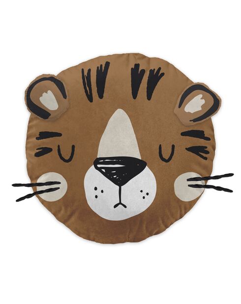 Cuscino rimovibile con orecchie marroni - D30 cm