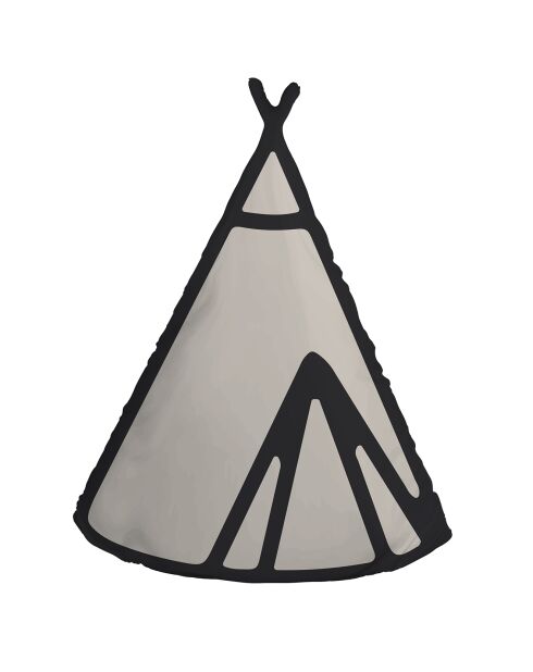 Coussin  déhoussable Tipi blanc/noir - 37.5x50 cm
