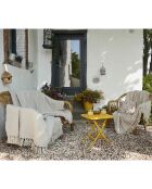 Plaid à franges naturel - 130x160 cm