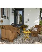 Plaid à franges marron - 180x220 cm