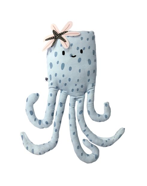 Coussin déhoussable avec pompons bleu clair - 30x50 cm