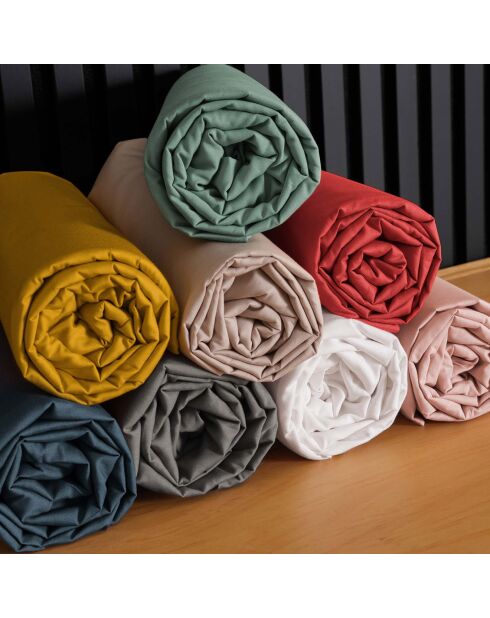 Drap Housse Percale de Coton sable