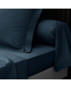 Middernachtblauw hoeslaken van perkal katoen