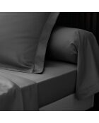 Drap Housse Percale de Coton acier
