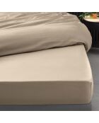 Drap Housse Percale de Coton sable