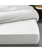 Drap Housse Percale de Coton blanc