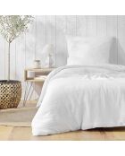 Witte dekbedovertrekset van katoengaas