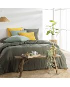 Parure housse de couette en Gaze de Coton kaki