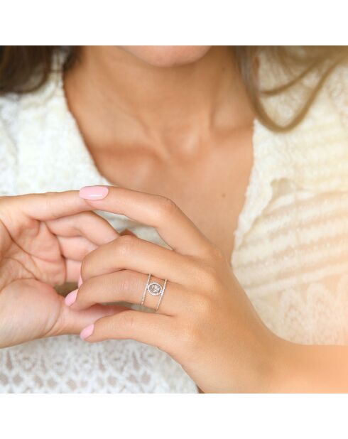 Bague Royaume Diamants 0.23 ct Topaze 0.3 ct or blanc