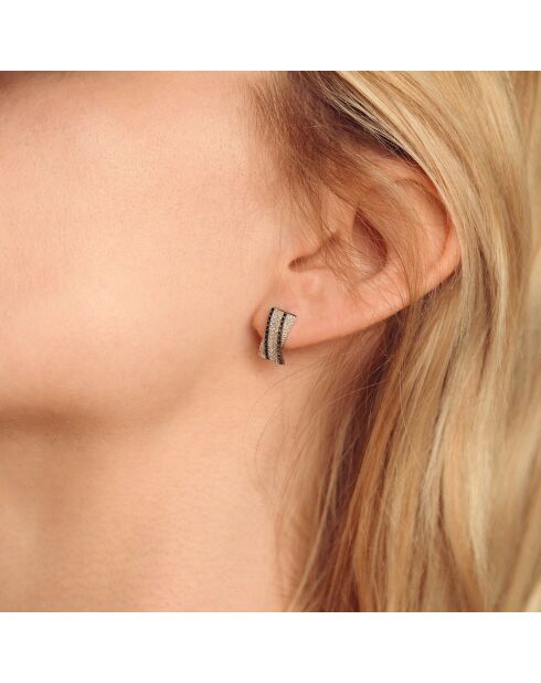 Boucles d'oreilles Lina Diamants noirs 0.43 ct or blanc