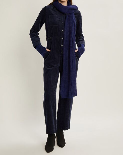 Combi-pantalon en Velours côtelé bleu foncé