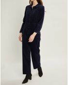 Combi-pantalon en Velours côtelé bleu foncé