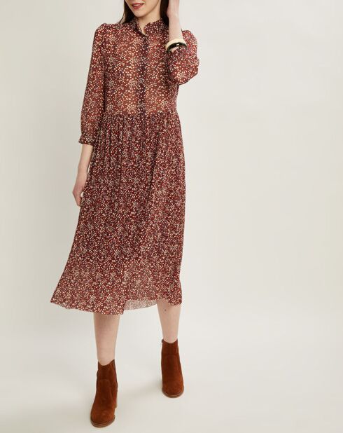 Robe imprimée Wild Drips marron foncé/multicolore