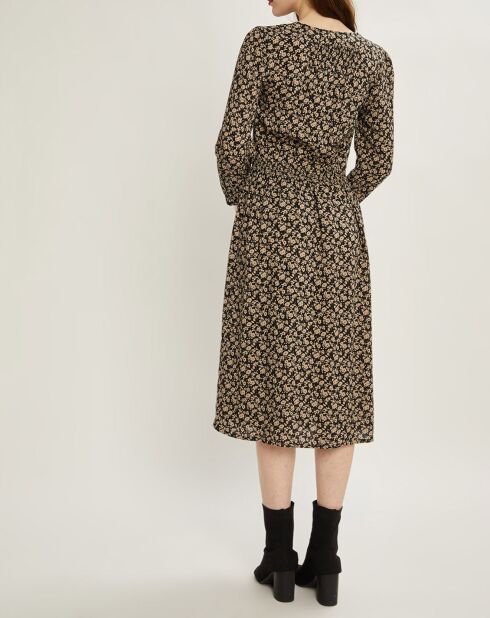 Robe imprimée Pansy Flower bleu foncé