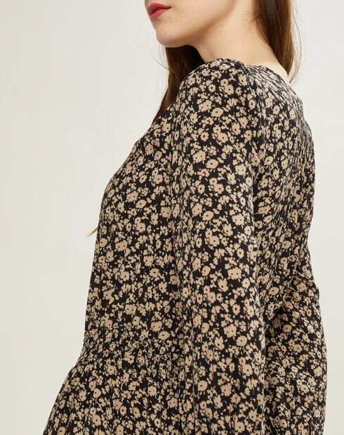 Robe imprimée Pansy Flower bleu foncé