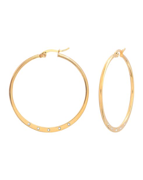 Boucles d'oreilles en Acier plaqué Or & Zircone