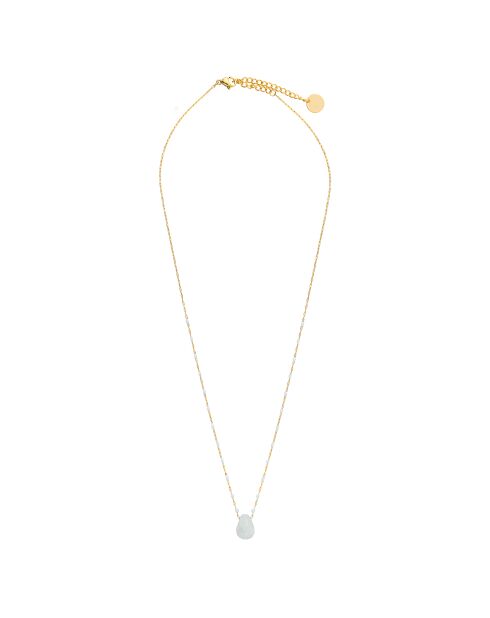 Collier en Acier plaqué Or & Pierre de Lune