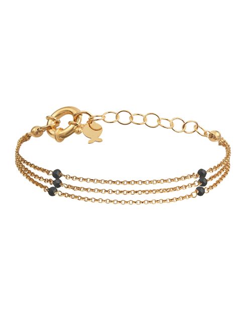 Bracelet en Argent doré à l'or fin & Cristal