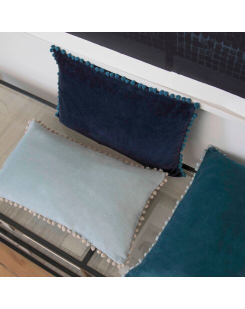 Coussin en Velours de Coton Cleo vert céladon - 50x30 cm