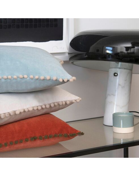 Coussin en Velours de Coton Cleo vert céladon - 50x30 cm