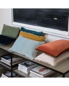Coussin en Velours de Coton Cleo vert céladon - 50x30 cm