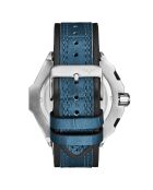 Montre Homme en Cuir Quartz Monaco bleue