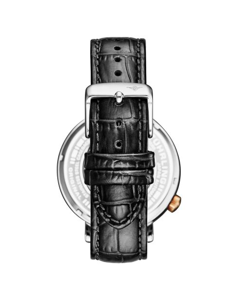 Montre Homme en Cuir Automatique Quasar Squelette noire