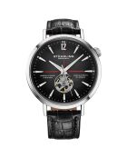 Montre Homme en Cuir Automatique Quasar Squelette noire