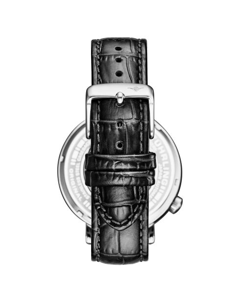 Montre Homme en Cuir Automatique Quasar Squelette noire