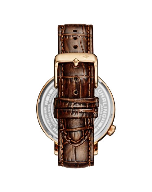 Montre Homme en Cuir Automatique Quasar Squelette marron