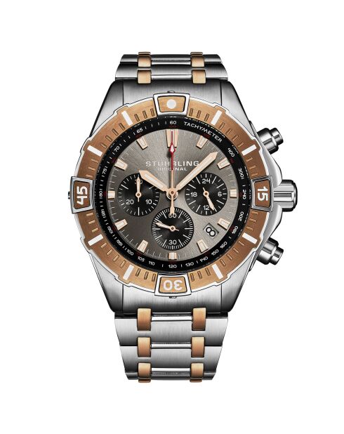 Montre Homme en Acier Quartz Monaco argenté/rosé