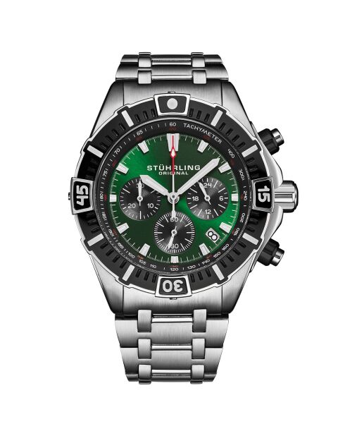 Montre Homme en Acier Quartz Monaco noir/argenté
