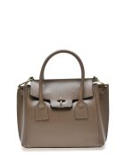 Sac à main en Cuir Isabella Rhea taupe - 23x24x7.5 cm
