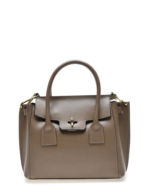 Sac à main en Cuir Isabella Rhea taupe - 23x24x7.5 cm
