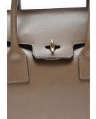 Sac à main en Cuir Isabella Rhea taupe - 23x24x7.5 cm