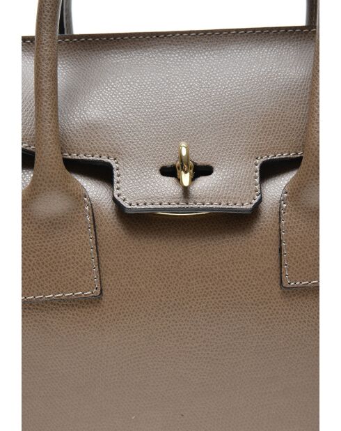Sac à main en Cuir Isabella Rhea taupe - 23x24x7.5 cm