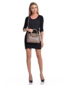Sac à main en Cuir Isabella Rhea taupe - 23x24x7.5 cm