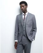 Veste de costume extra slim 100% Laine gris artic