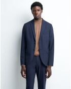 Veste de costume extra slim Barca à carreaux bleue