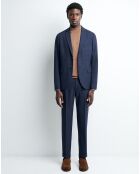 Veste de costume extra slim Barca à carreaux bleue